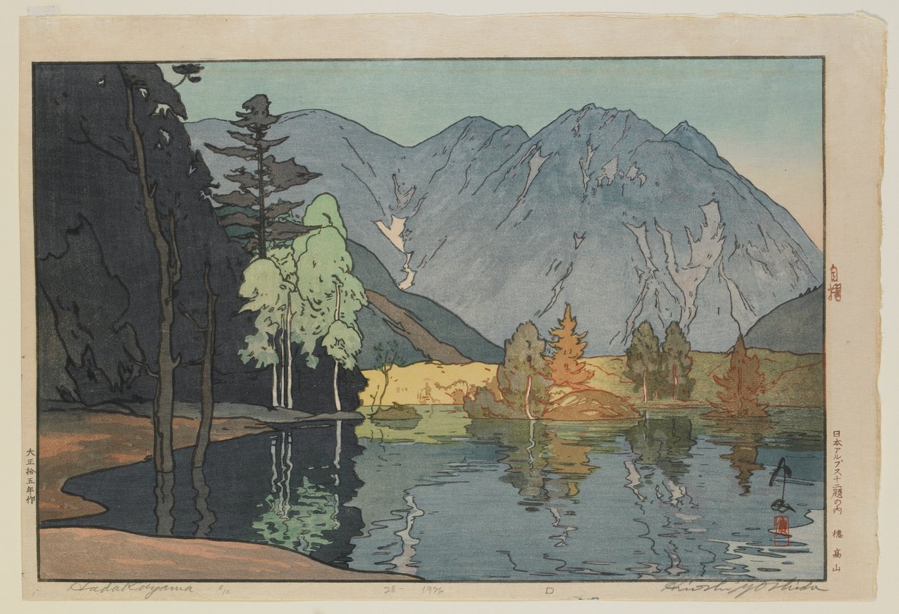 Hodakayama, de la serie Doce escenas en los Alpes de Japón, época Taisho de Hiroshi Yoshida