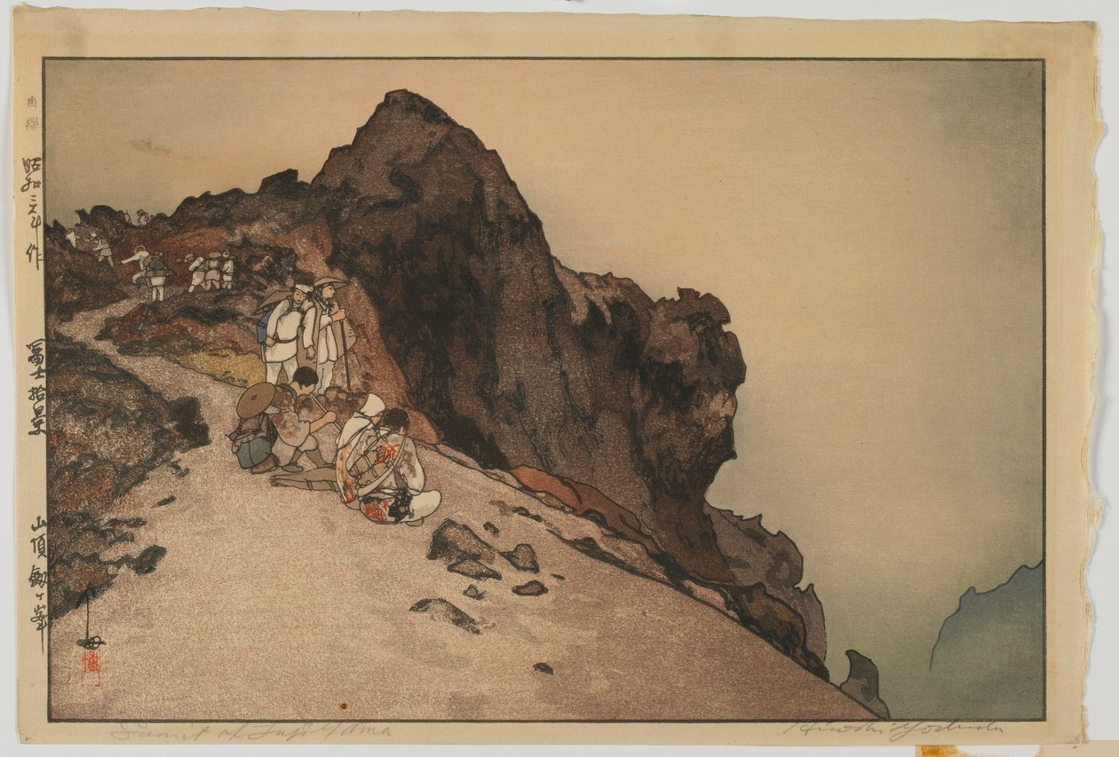 Cumbre del Fuji, de la serie, Diez vistas del monte Fuji, época Showa de Hiroshi Yoshida