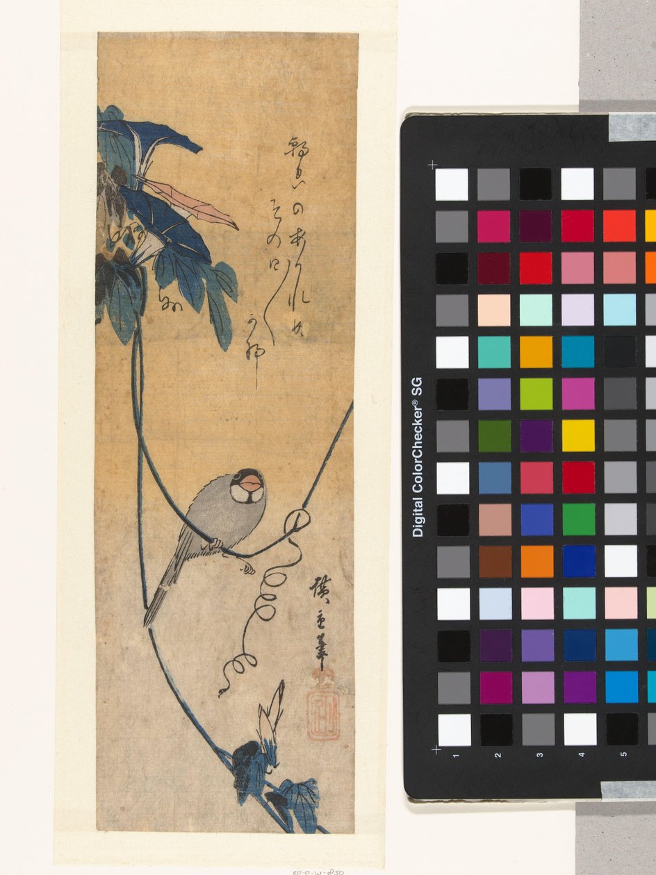 Pájaro y enredadera azul de Hiroshige (I) , Utagawa