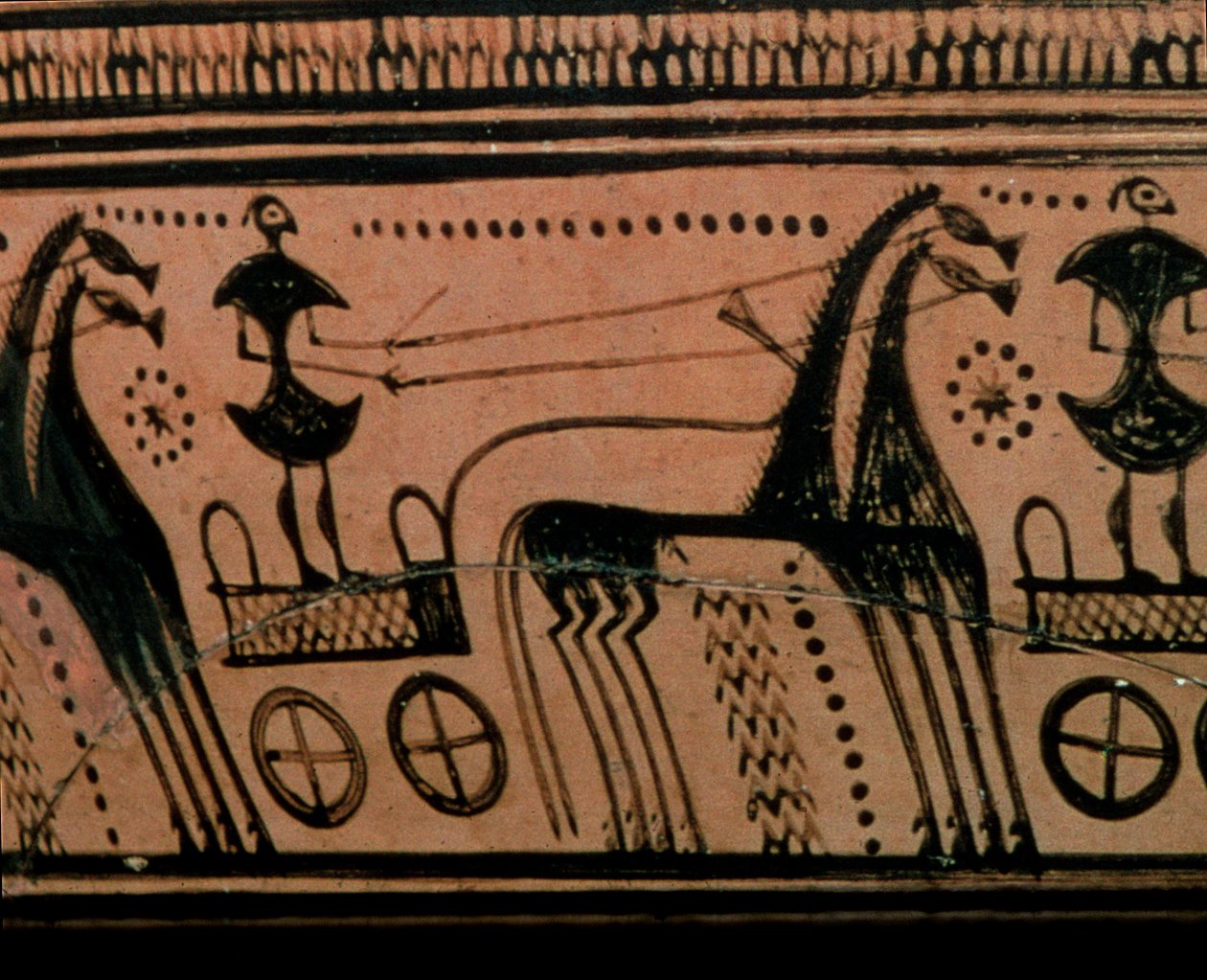 Urna que representa a un auriga, Geométrico de Hirschfeld painter