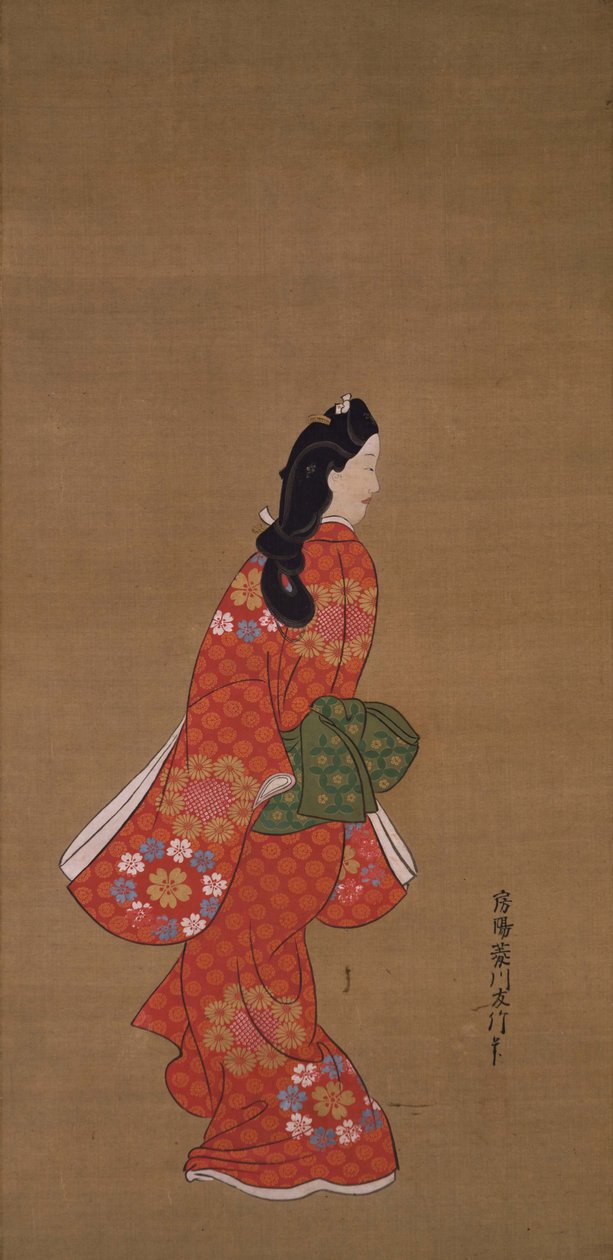 Belleza mirando hacia atrás de Hishikawa Moronobu