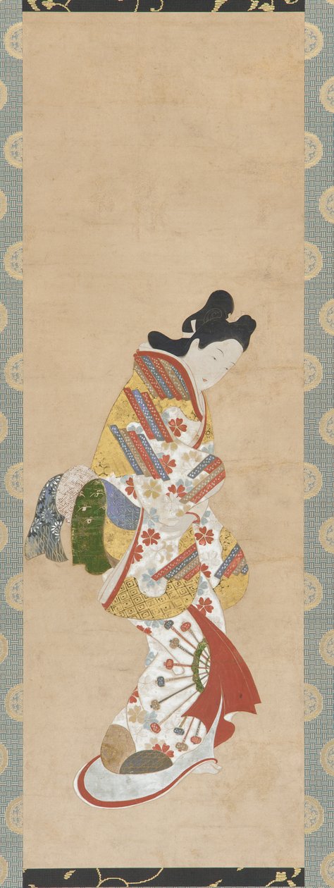 Figura de pie de una mujer, siglo XVIII de Hishikawa Morofusa