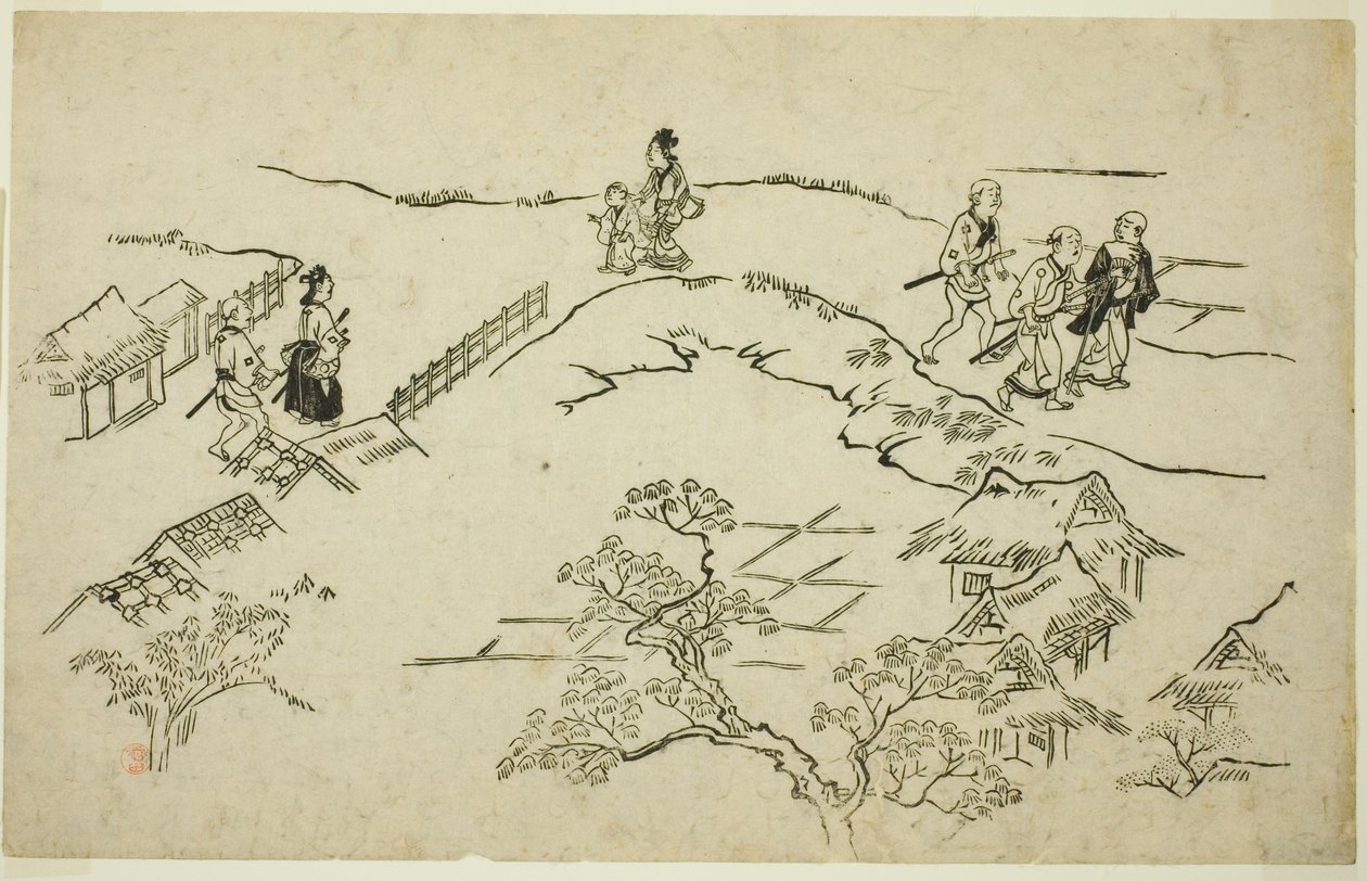 Colina Emon, de la serie "La apariencia de Yoshiwara (Yoshiwara no tei)" de Hishikawa Moronobu