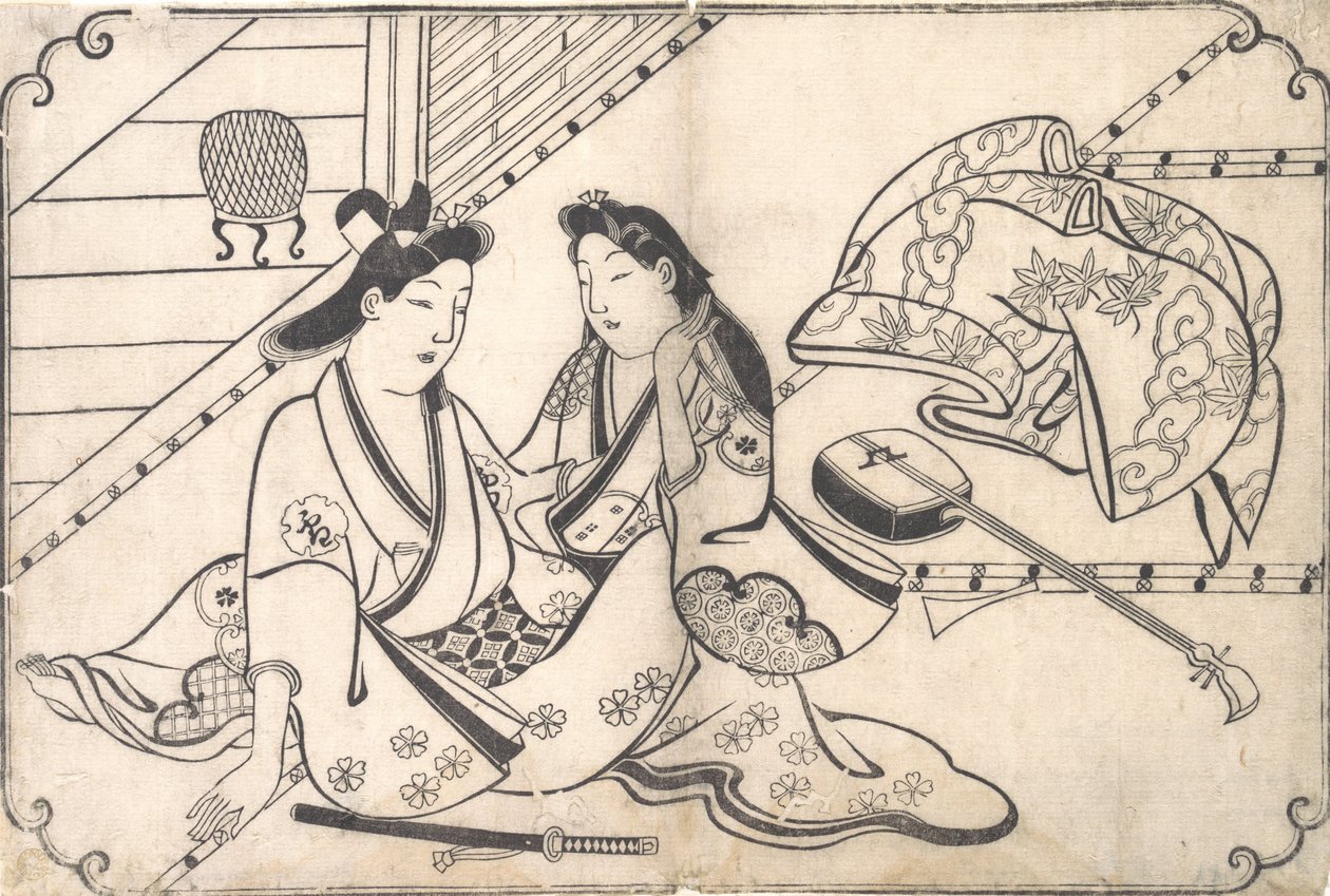 Dos amantes de Hishikawa Moronobu