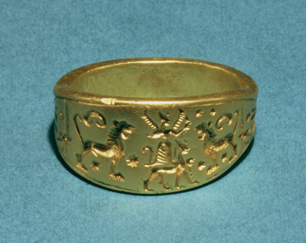 Anillo inscrito en escritura jeroglífica 