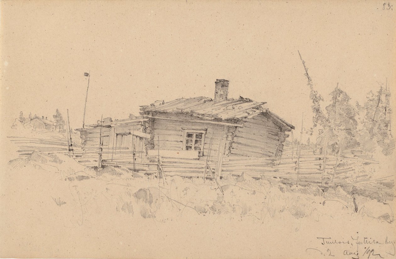 Cabaña de un pequeño agricultor en el pueblo de Juttila de Hjalmar Munsterhjelm