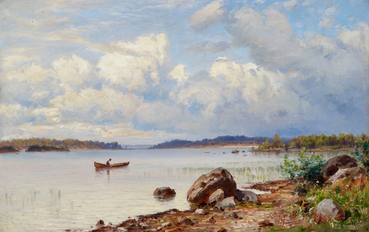 Paisaje junto al lago desde Tavastia de Hjalmar Munsterhjelm