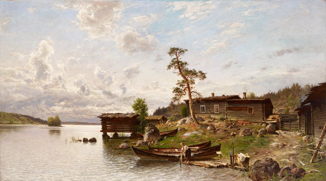 Ambiente matinal (Vista de la isla) de Hjalmar Munsterhjelm