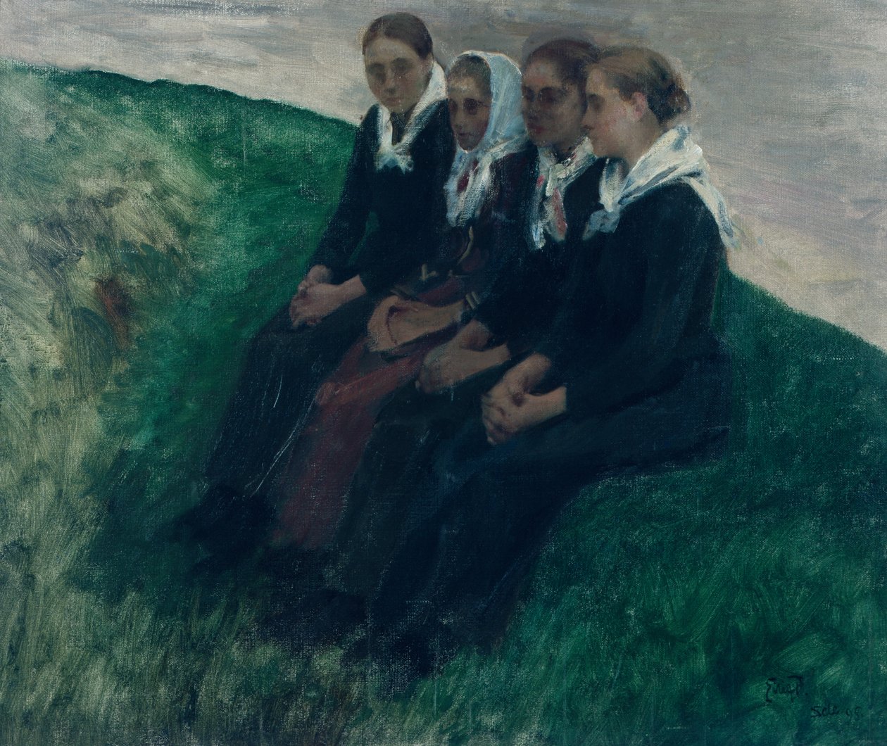 Cuatro amigas de Hjalmer Eilif Emanuel Peterssen