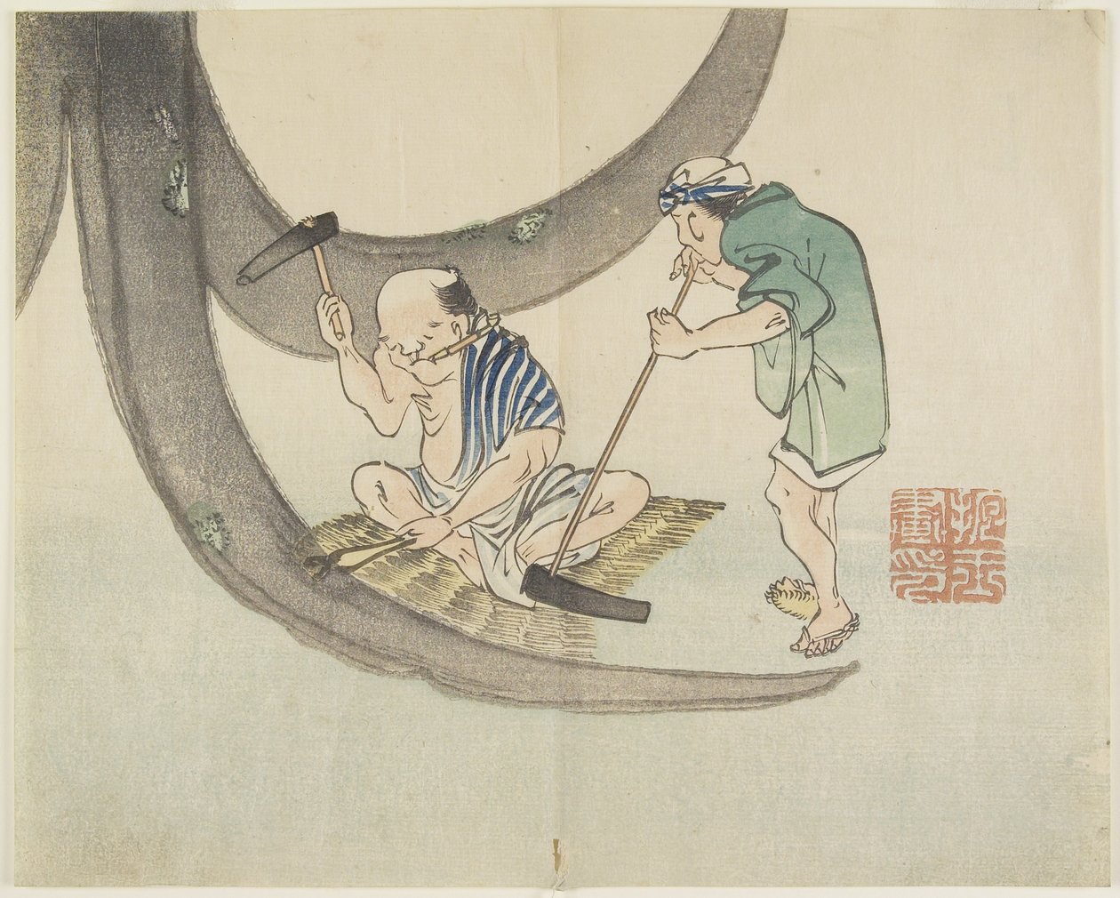 (Reparando barcos), c. 1830 de Hogyoku