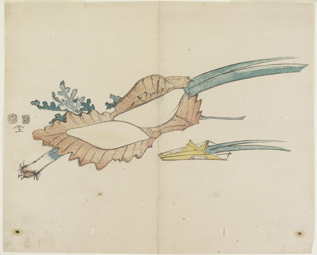 Pastel de arroz y hojas de iris para el Festival del Niño, 1841 de Hogyoku