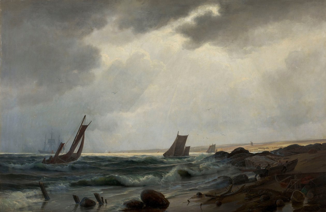 Escena costera al norte de Aarsdale de Holger Drachmann