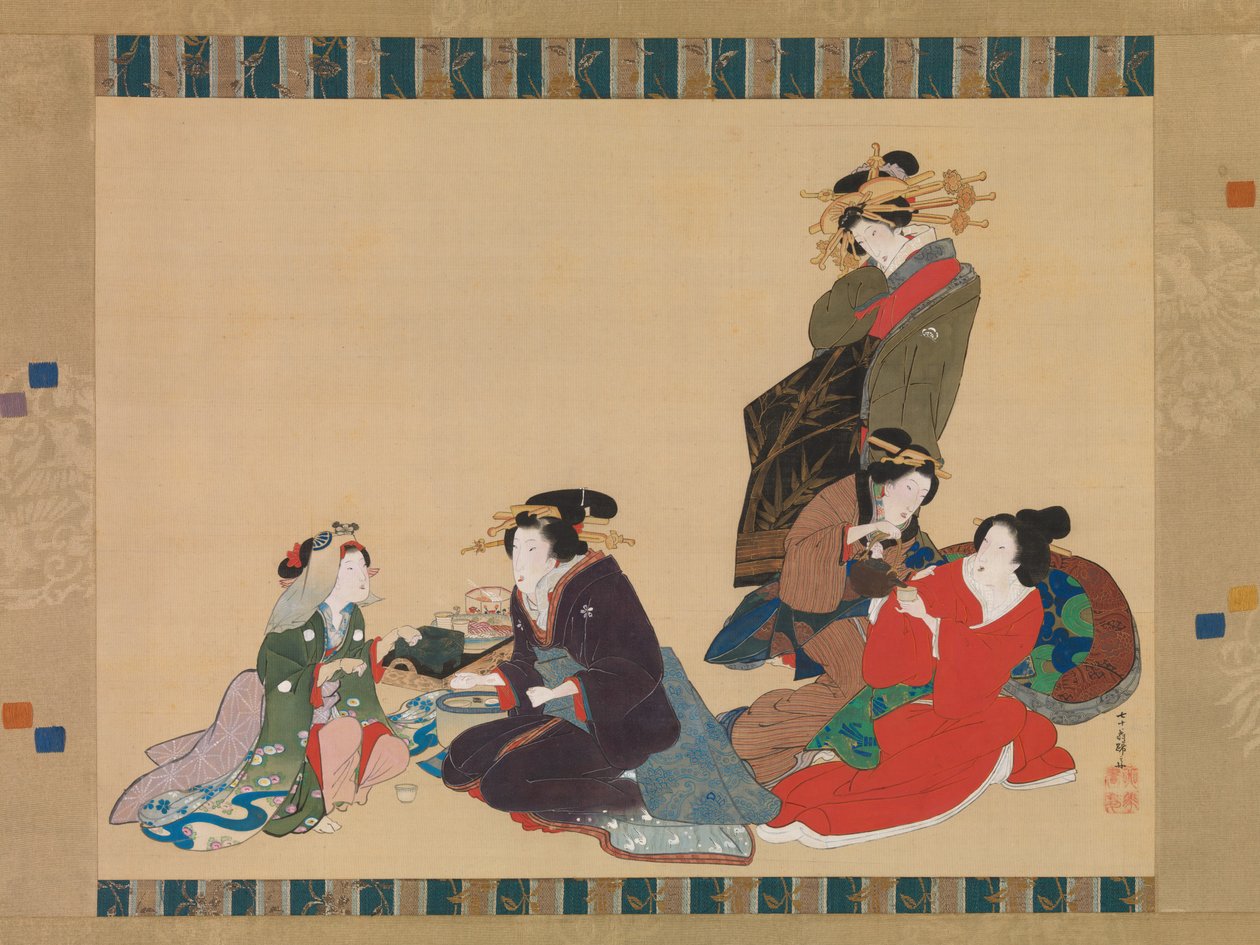 Cinco bellezas, 1840 de Hokuba