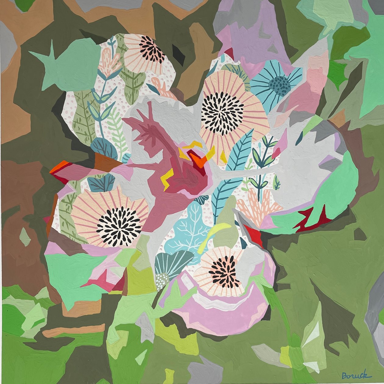 Abstracto floral nº 5, 2023 (gouache sobre papel) de Holly Boruck