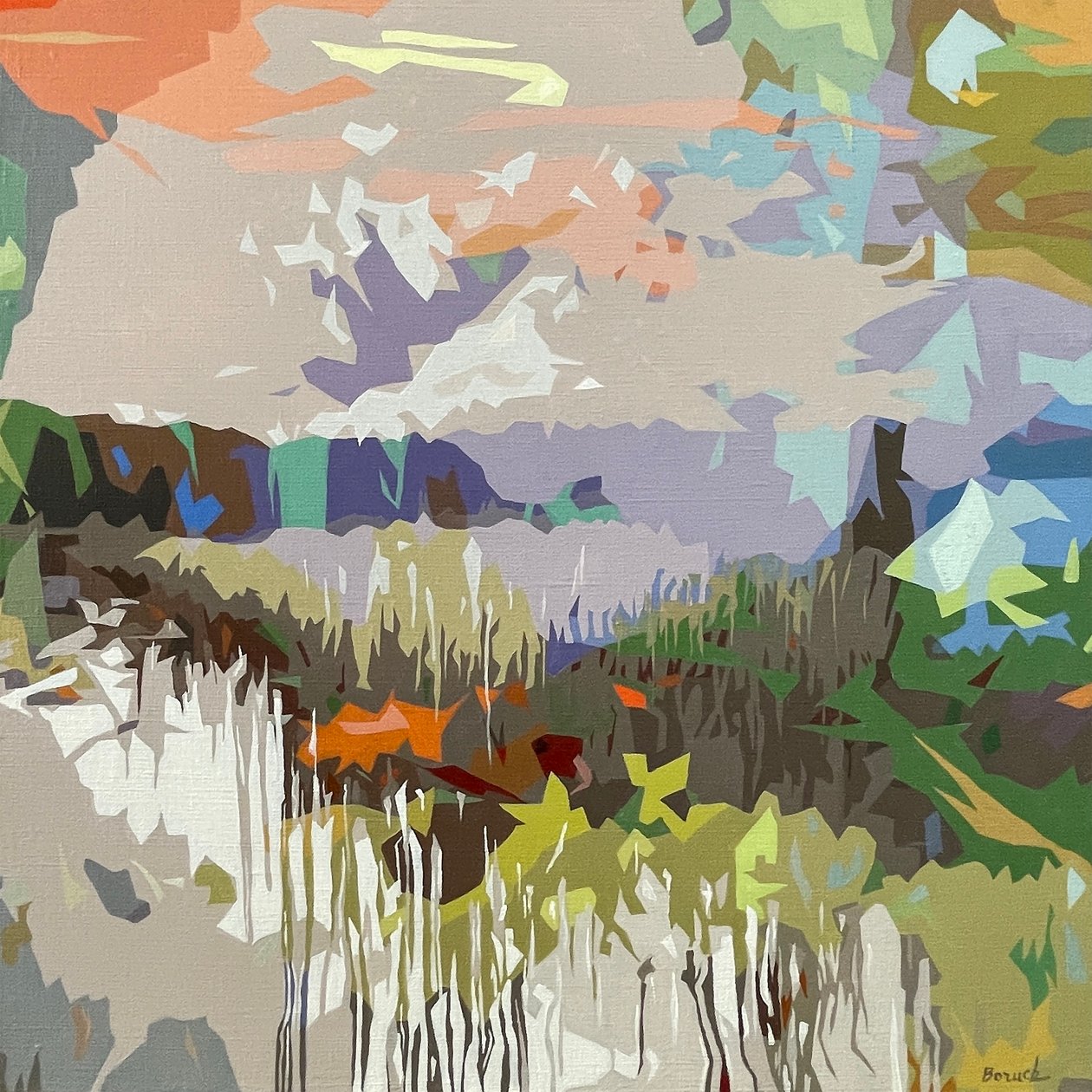 Paisaje Obscuro - 8, 2024 (óleo sobre lino) de Holly Boruck