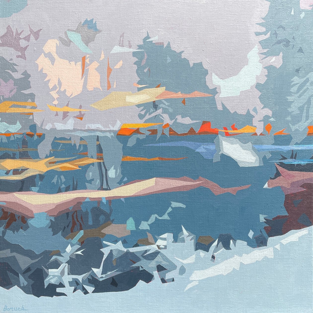 Landscape Obscura #5, 2023 (óleo sobre lino) de Holly Boruck