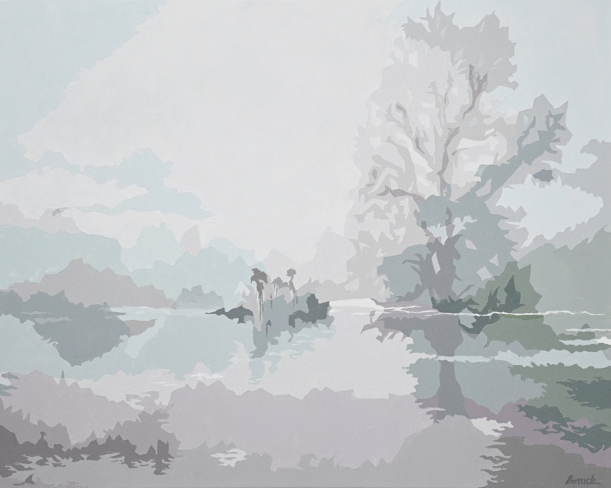 Misty Morning, 2024 (óleo sobre lienzo) de Holly Boruck