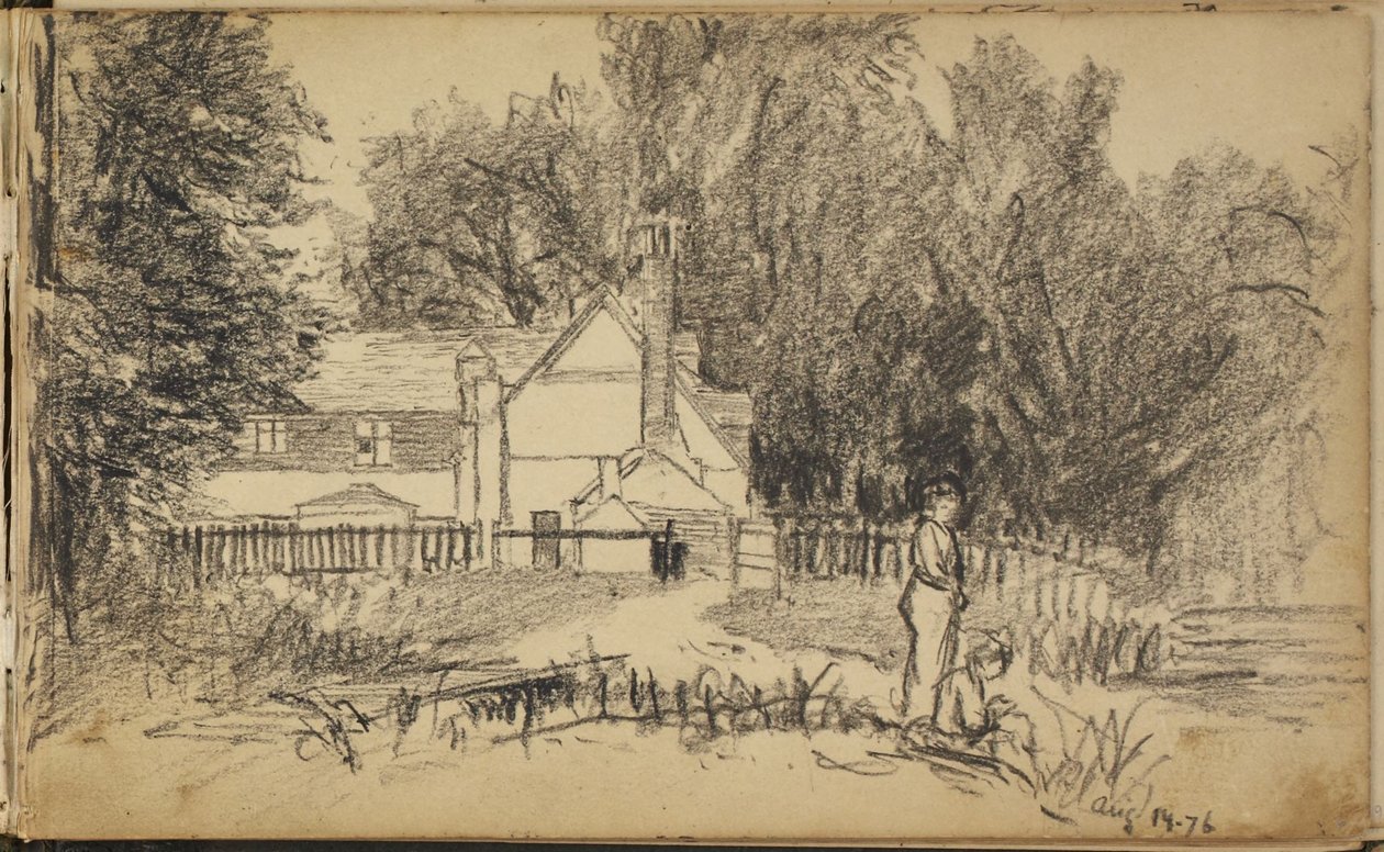 Una casa y dos figuras de Homer Dodge Martin