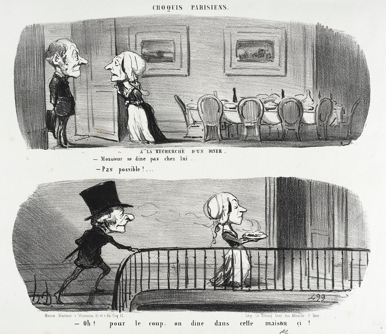En busca de una cena de Honoré Daumier