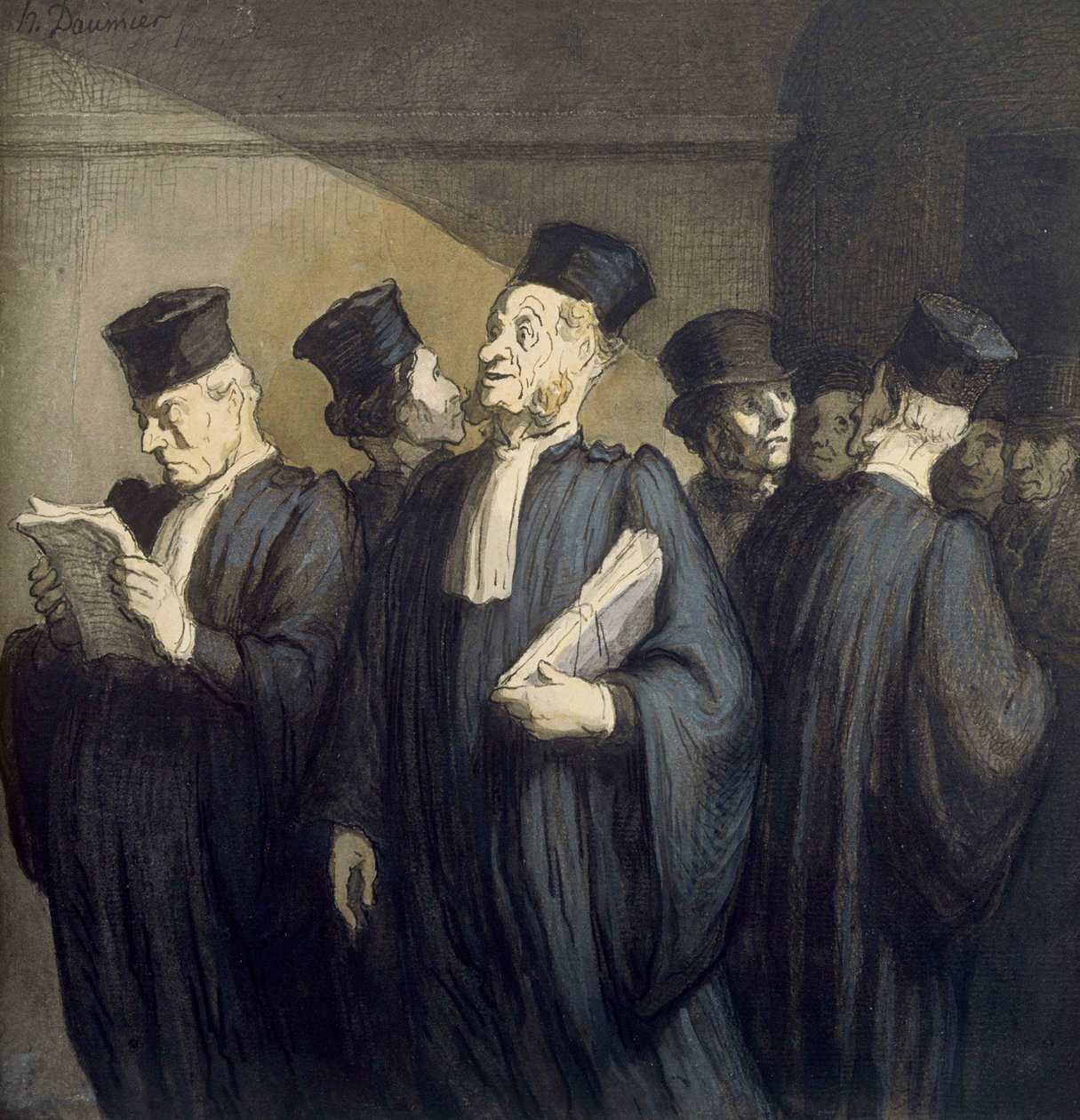 Antes de la audiencia de Honoré Daumier