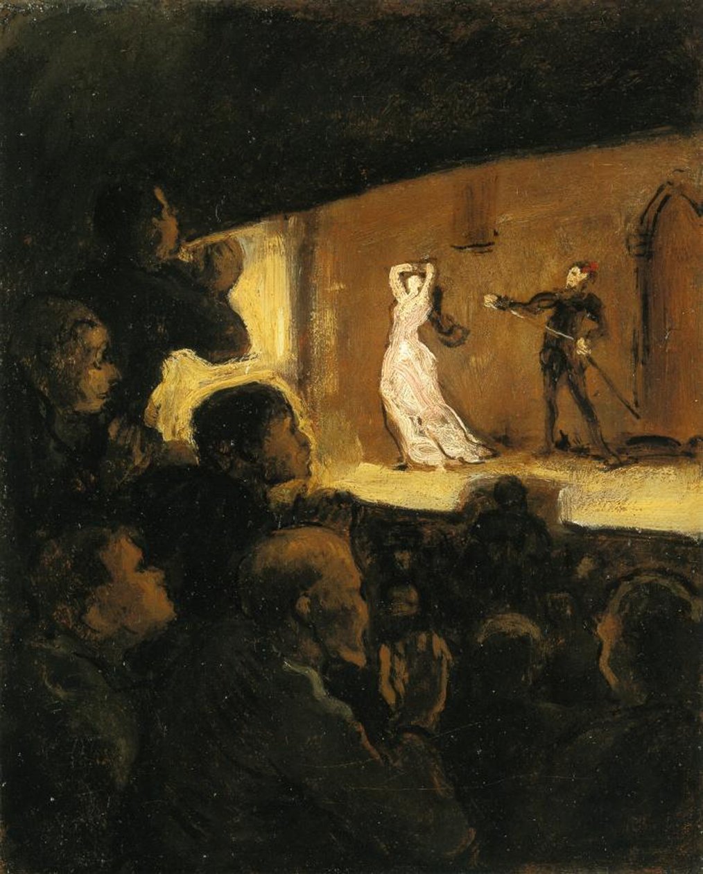 En el teatro, 1860-64 de Honoré Daumier