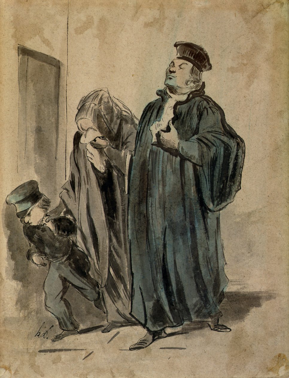 Juez, mujer y niño de Honoré Daumier