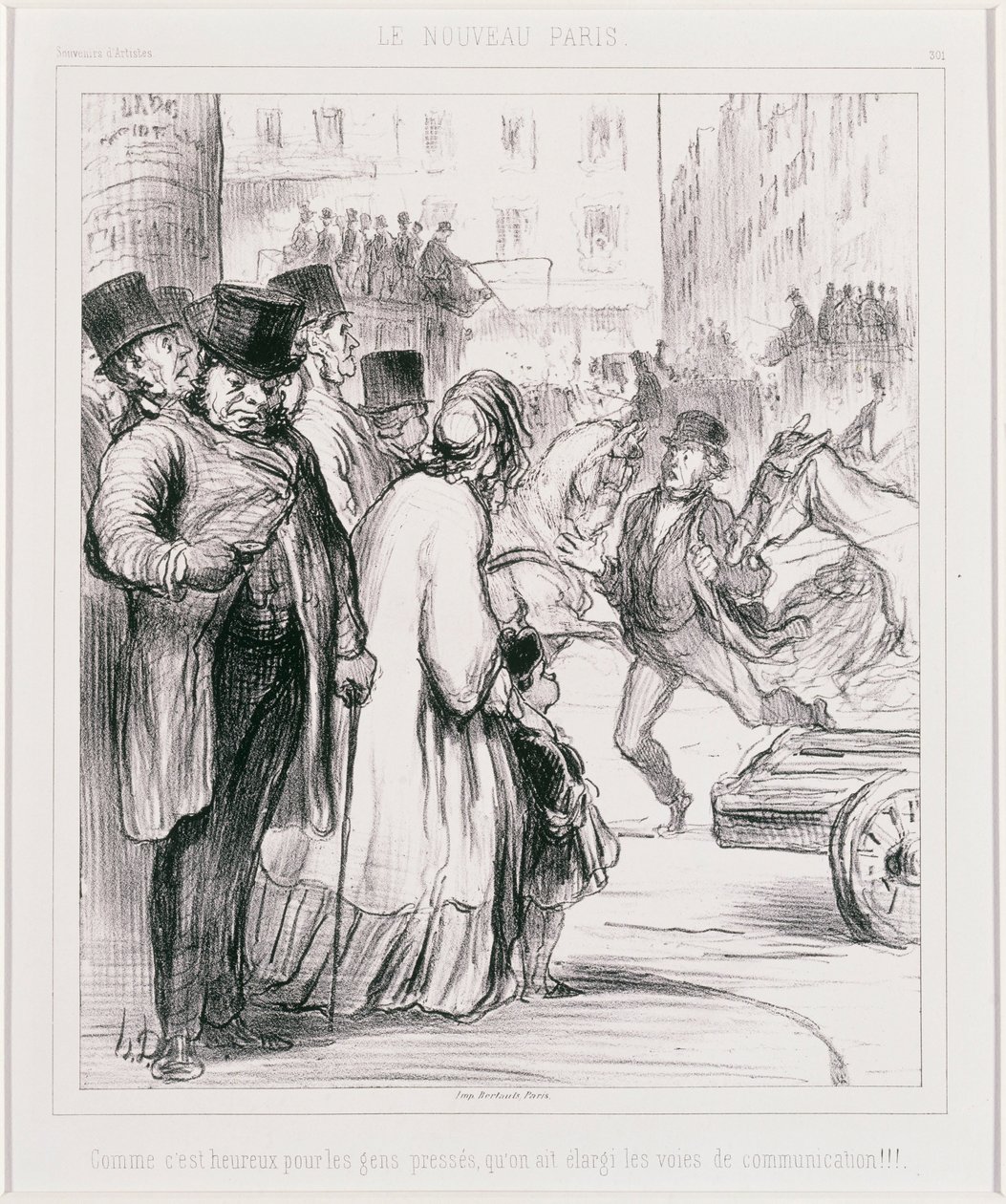 Le Nouveau Paris- Comme cest heureux pour les gens pressés quon ait élargi les voies de communicat... de Honoré Daumier