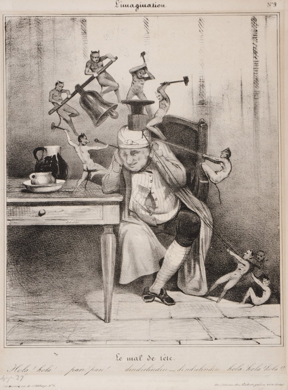 El dolor de cabeza, 1833 de Honoré Daumier