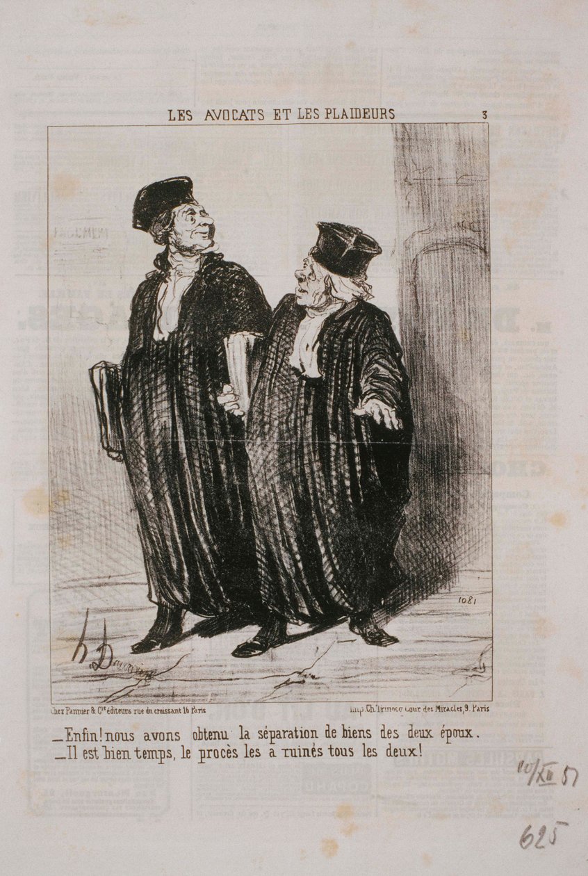 Los abogados y los litigantes- ¡Por fin! Hemos obtenido la separación de bienes... de Honoré Daumier