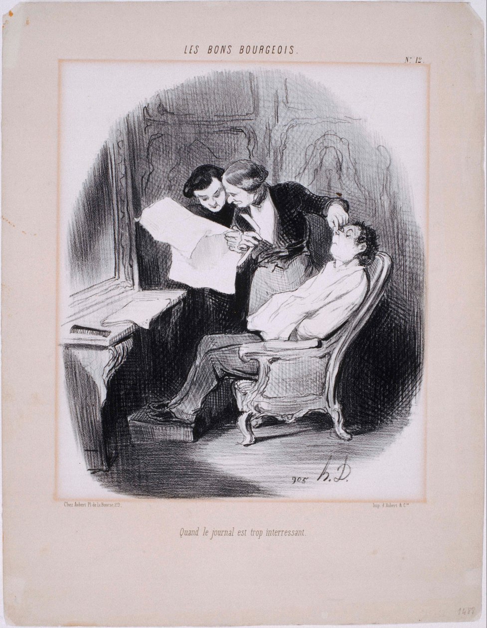 Los buenos burgueses- Cuando el periódico es demasiado interesante de Honoré Daumier