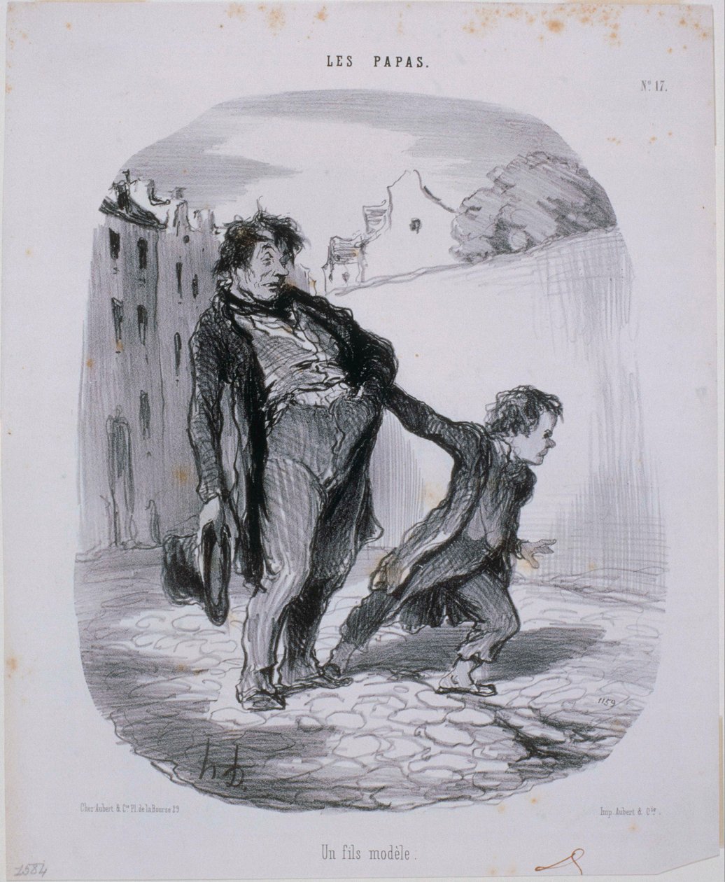 Los Papas- Un hijo modelo de Honoré Daumier