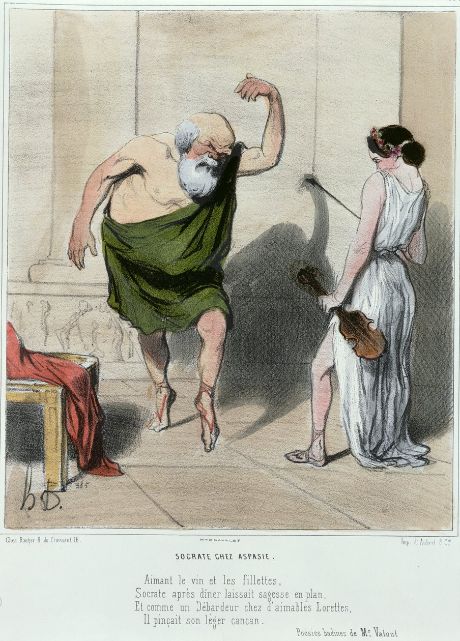 Sócrates (469-399 a.C.) visitando a Aspasia de Honoré Daumier