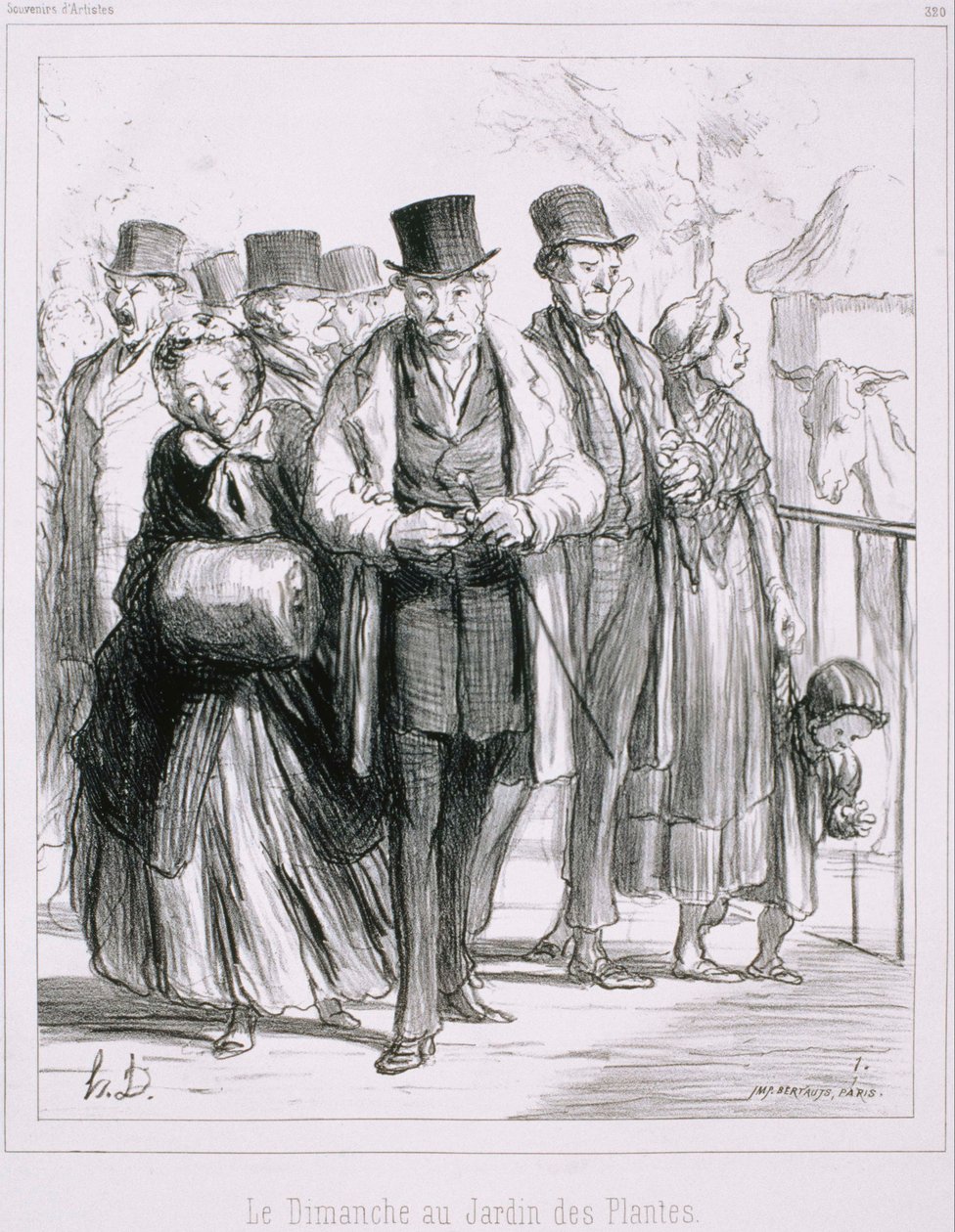 Recuerdo de artistas- El domingo en el Jardín de las Plantas de Honoré Daumier