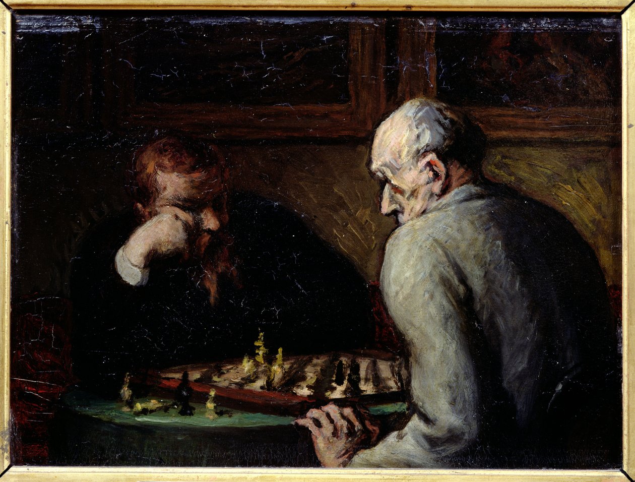 Los jugadores de ajedrez, c.1863-67 de Honoré Daumier