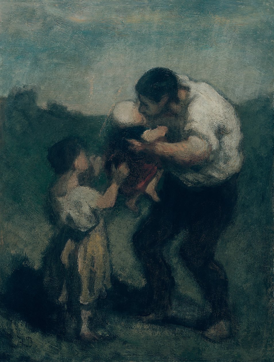 El beso, c.1845-48 de Honoré Daumier