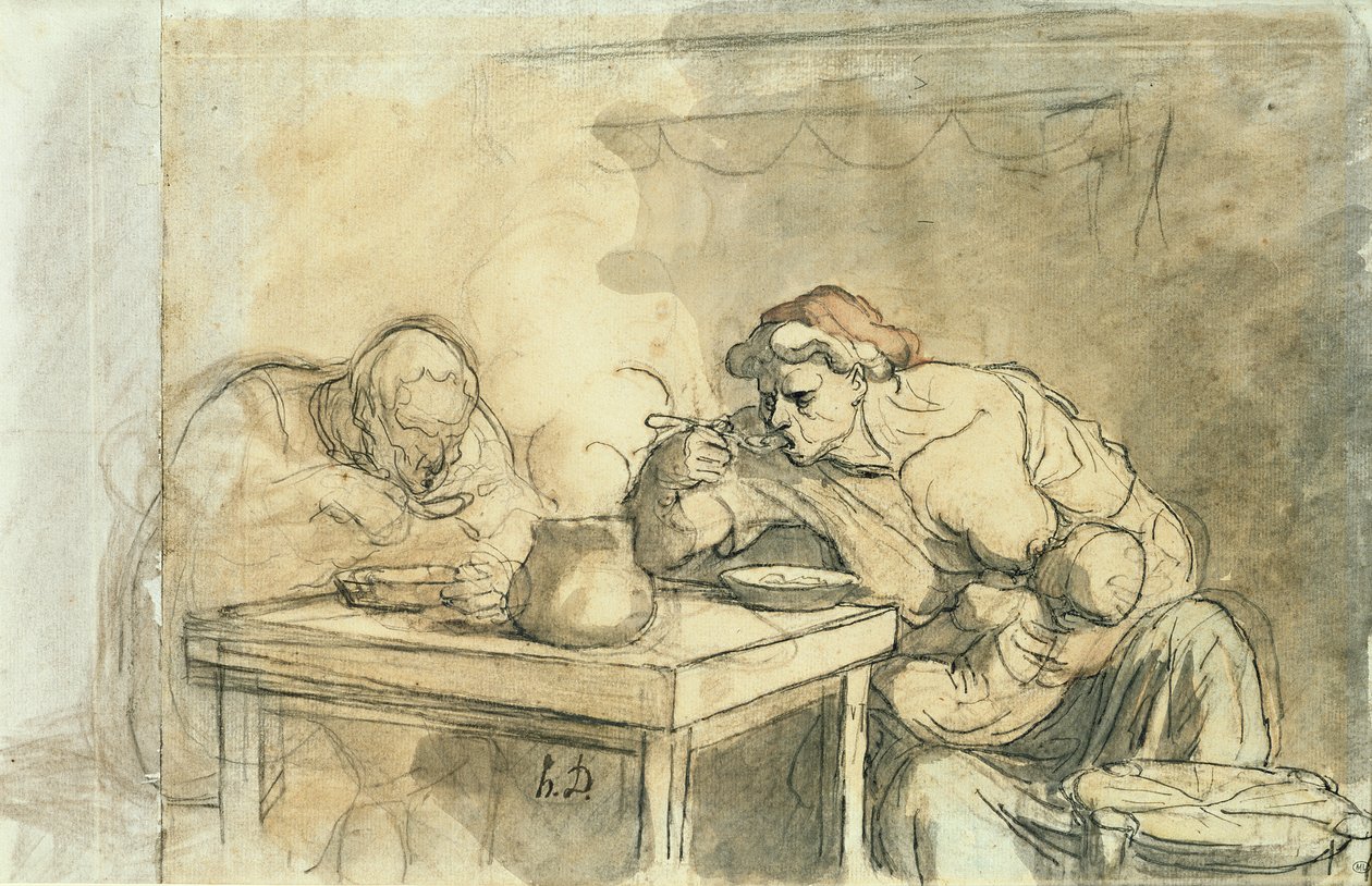 La sopa, c.1862-65 de Honoré Daumier