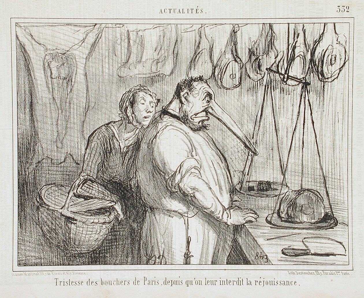 Tristeza de los carniceros de París de Honoré Daumier