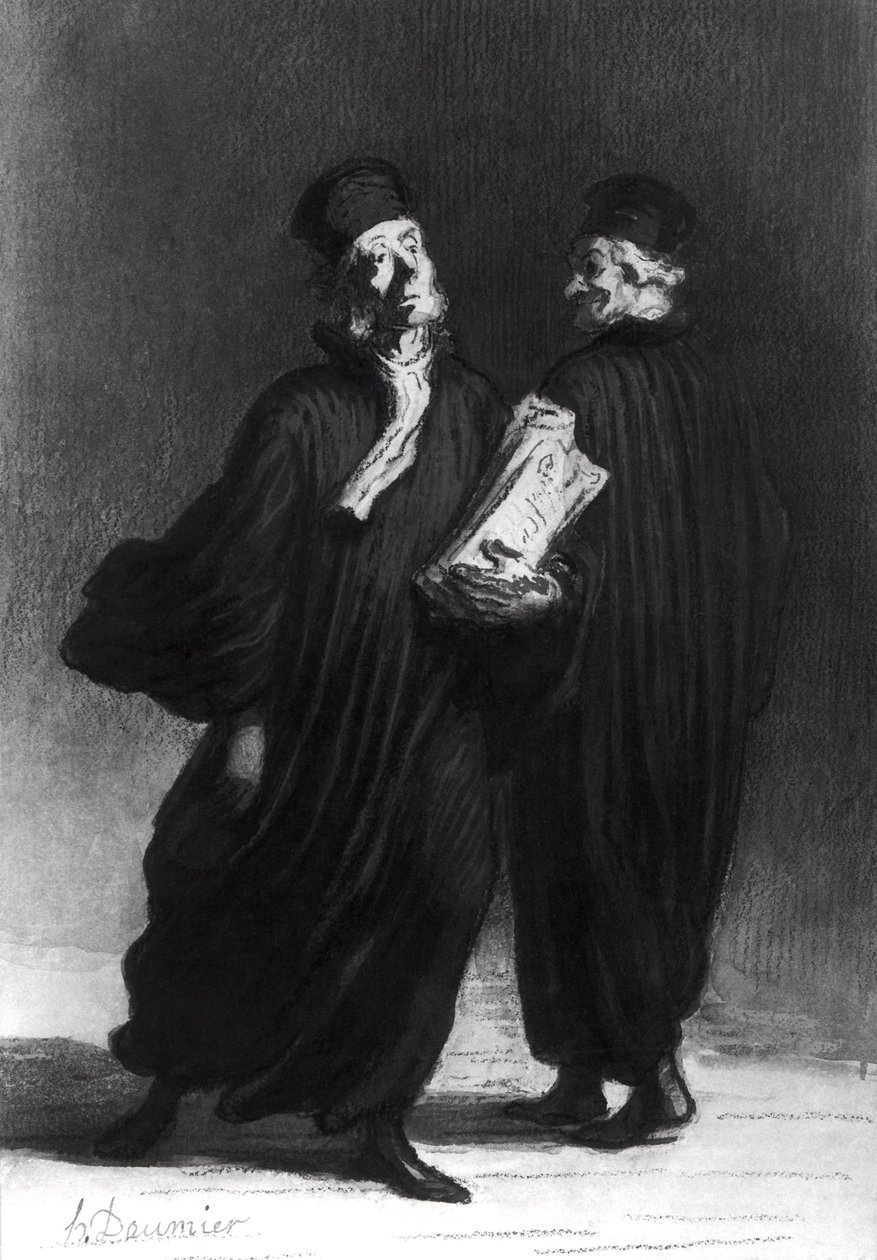 Dos Abogados, c.1862 de Honoré Daumier