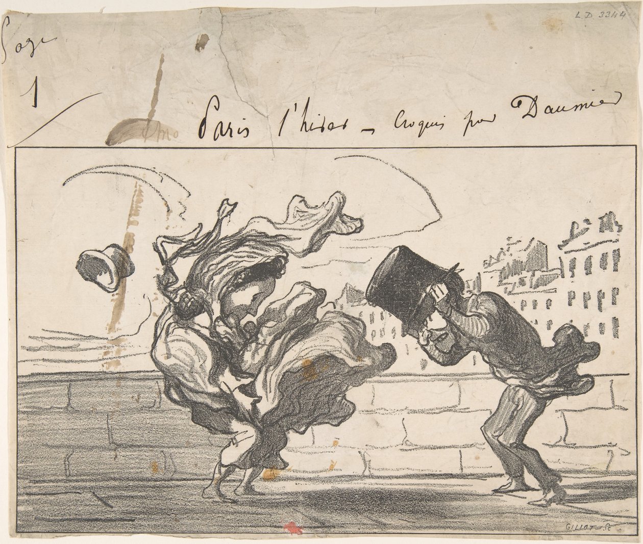 Un golpe de viento no predicho por Mathieu de Honoré Daumier
