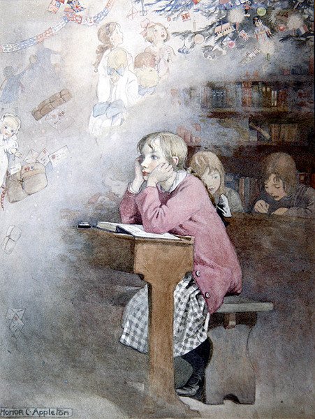 Sueños de Navidad (acuarela sobre papel) de Honor Charlotte Appleton