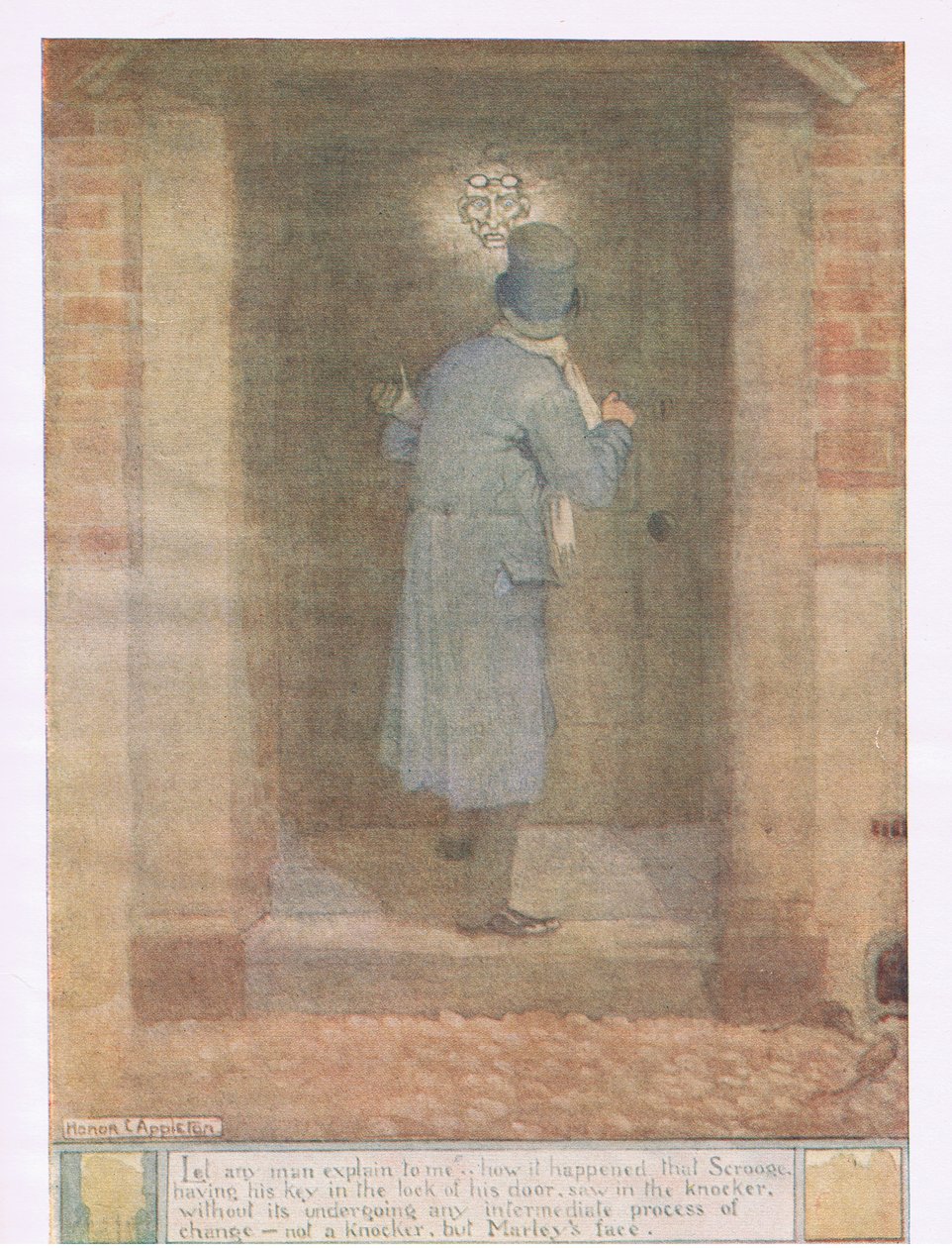 Que cualquiera me explique cómo es que teniendo Scrooge su llave en la cerradura de la puerta, no un aldabonazo bu la cara de Marley de Honor Charlotte Appleton