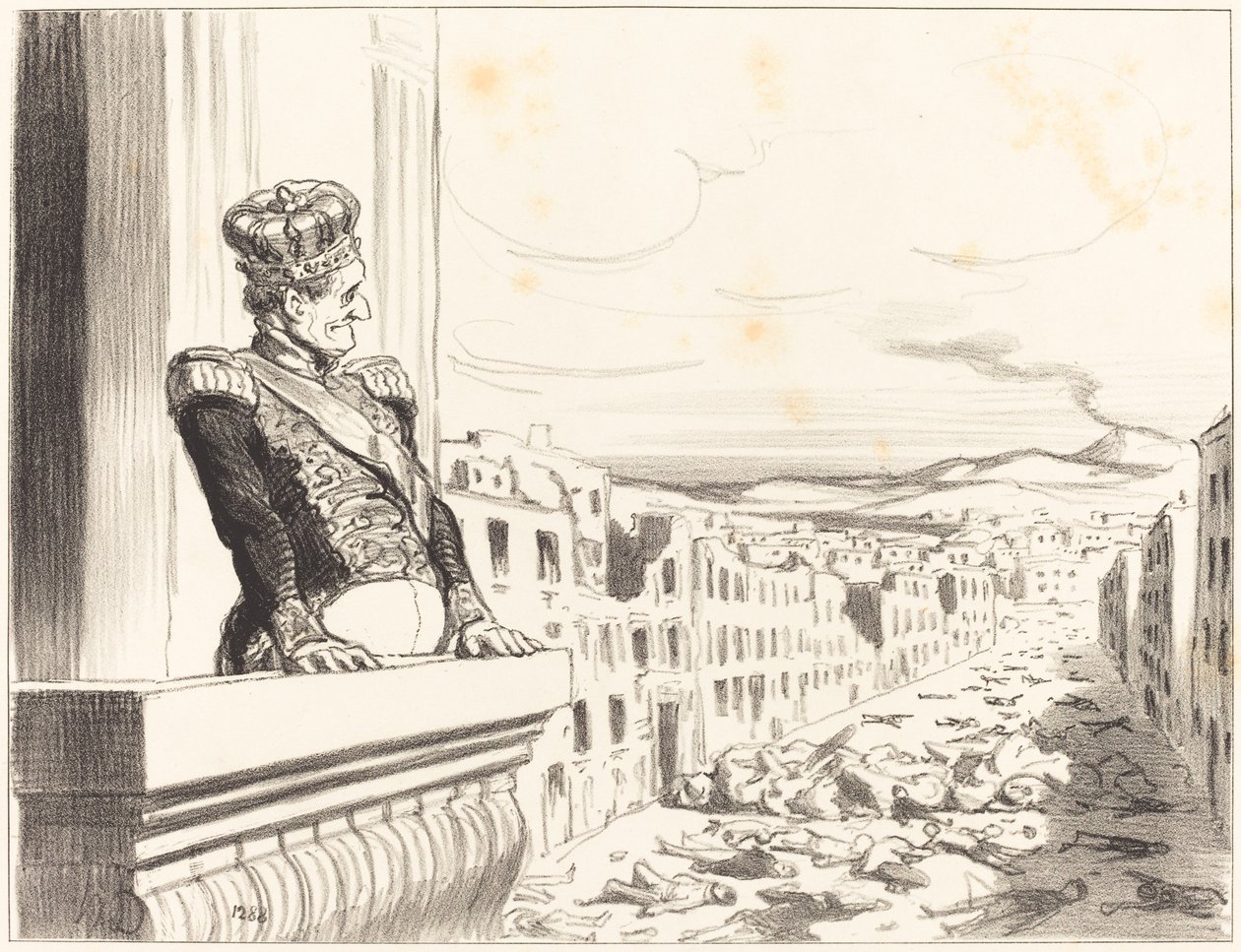 En Nápoles - El mejor de los reyes... (1ª placa) de Honoré Daumier
