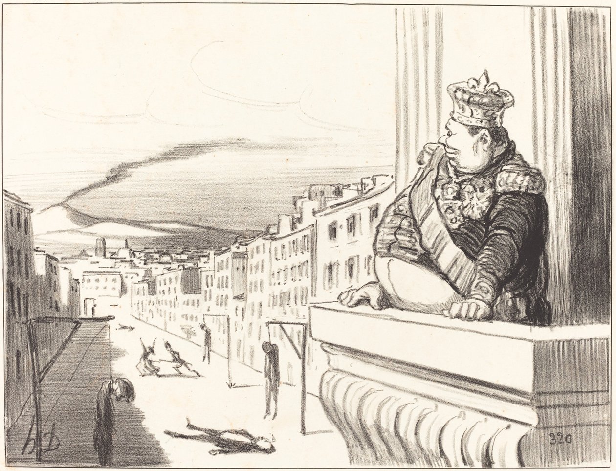 En Nápoles - El mejor de los reyes... (2da placa) de Honoré Daumier