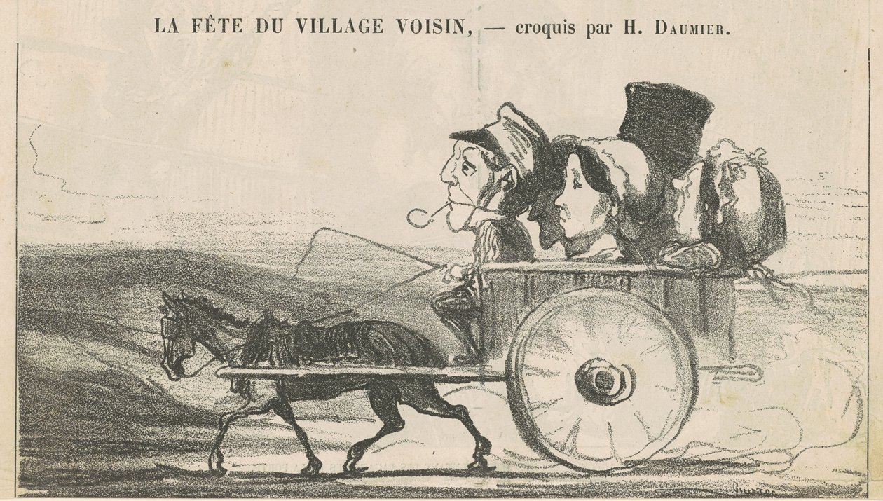 En el campo, no hay huelgas de cocheros (recto); Ahorros de aldeanos contentándose (verso) de Honoré Daumier