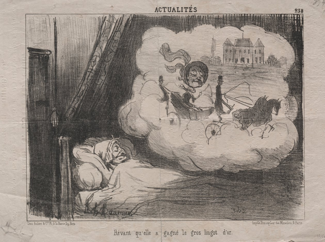 Actualidades (No. 238): Soñando que había ganado muchas barras de oro de Honoré Daumier
