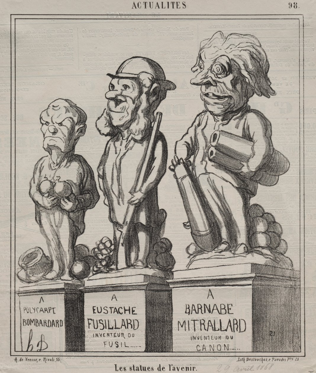 Actualidades (lámina 98): Estatuas del futuro de Honoré Daumier