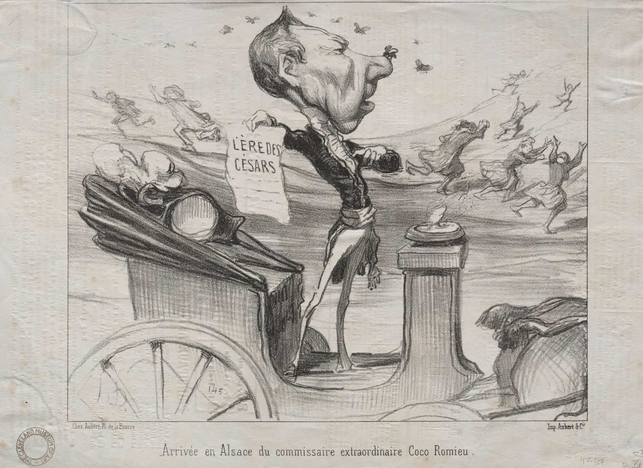 Actualidades No. 81: La llegada a Alsacia del comisionado extraordinario, Coco Romieu, 1850 de Honoré Daumier