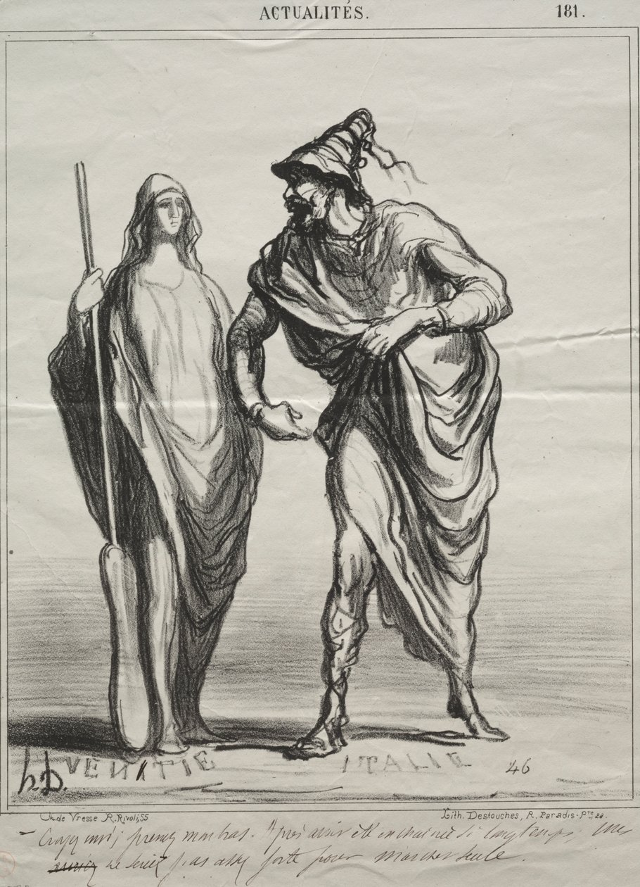 Actualidades, placa 181: ¡Qué te crees! Toma mi brazo de Honoré Daumier