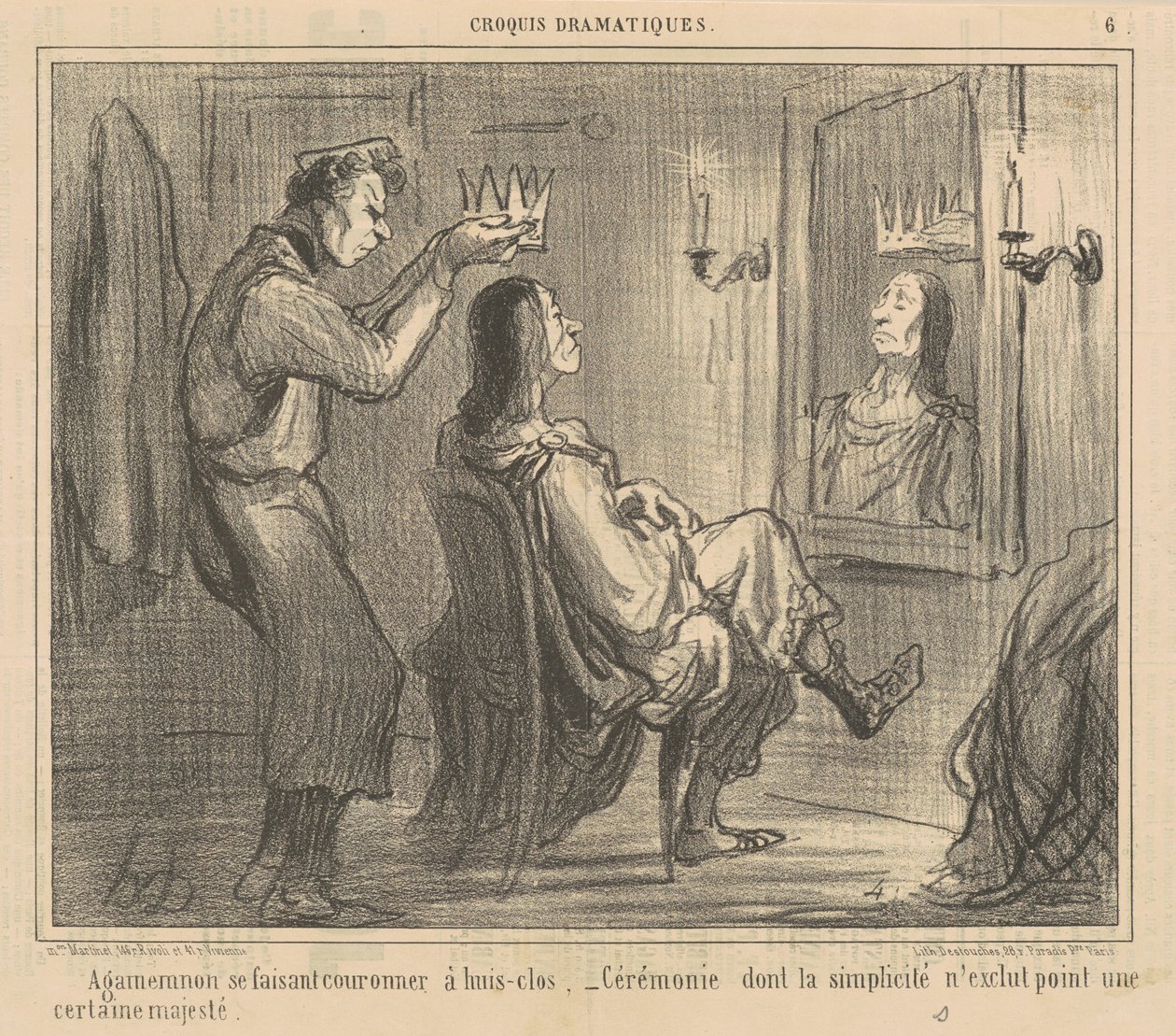 Agamenón coronado a puerta cerrada de Honoré Daumier