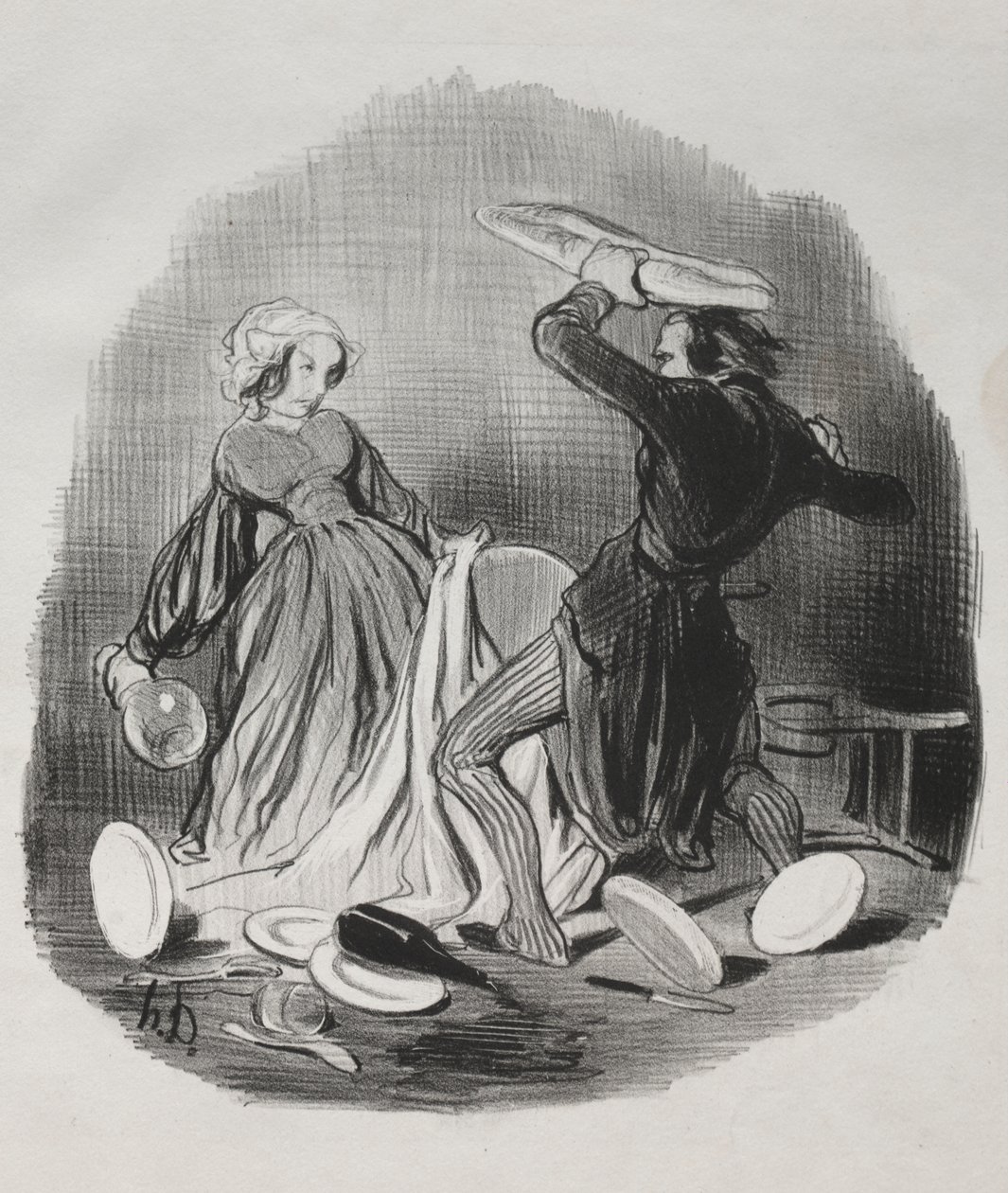 ¡Ah! Crees que tu esposa no te proporciona lo suficiente, villano... de Honoré Daumier